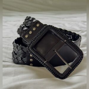 Levi’s Black Braided Leather Belt wide, size large